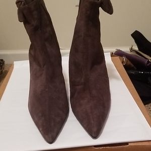 Booties brown about 2 to 3" heels genuine suede
